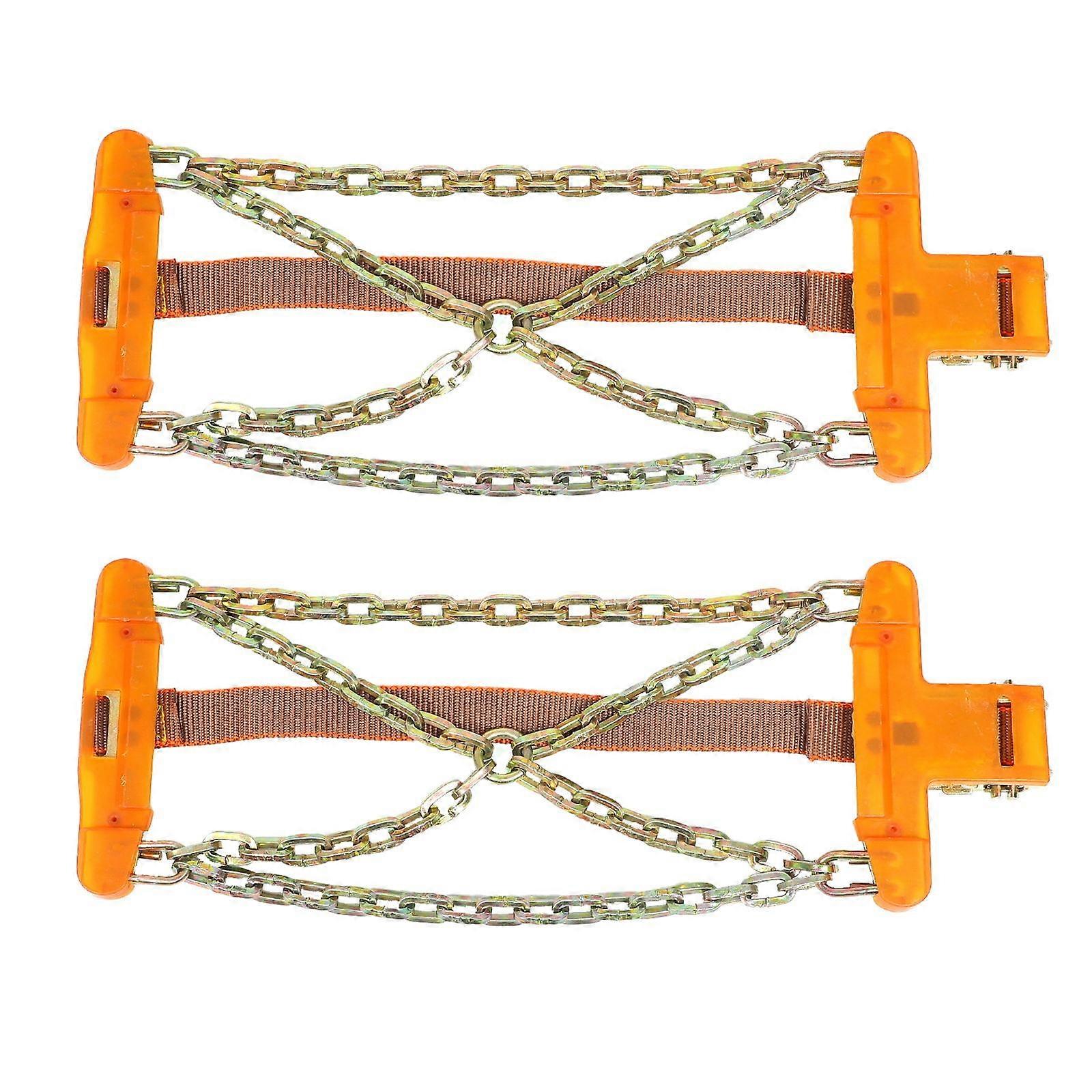 Car Snow Chain Steel 2Pcs Assorted Color for Car Use with Easy No-Jack Install