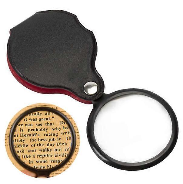 10x Optical Magnifying Glass with Large Lens Foldable Leather Case for Reading and Seniors