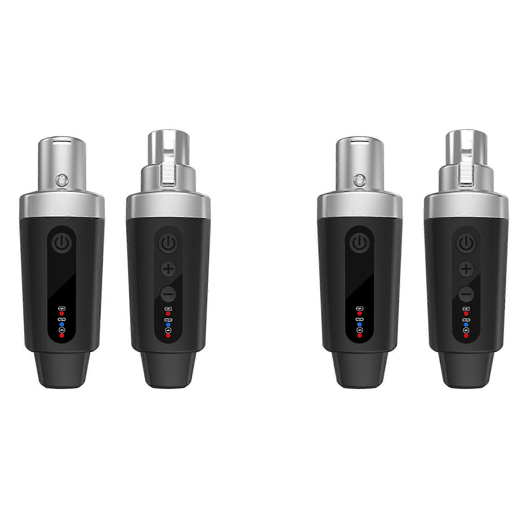 2X XLR Adapter System Wireless Microphone Transmitter Receiver for Dynamic Microphone Guitar Audio Mixer PA System