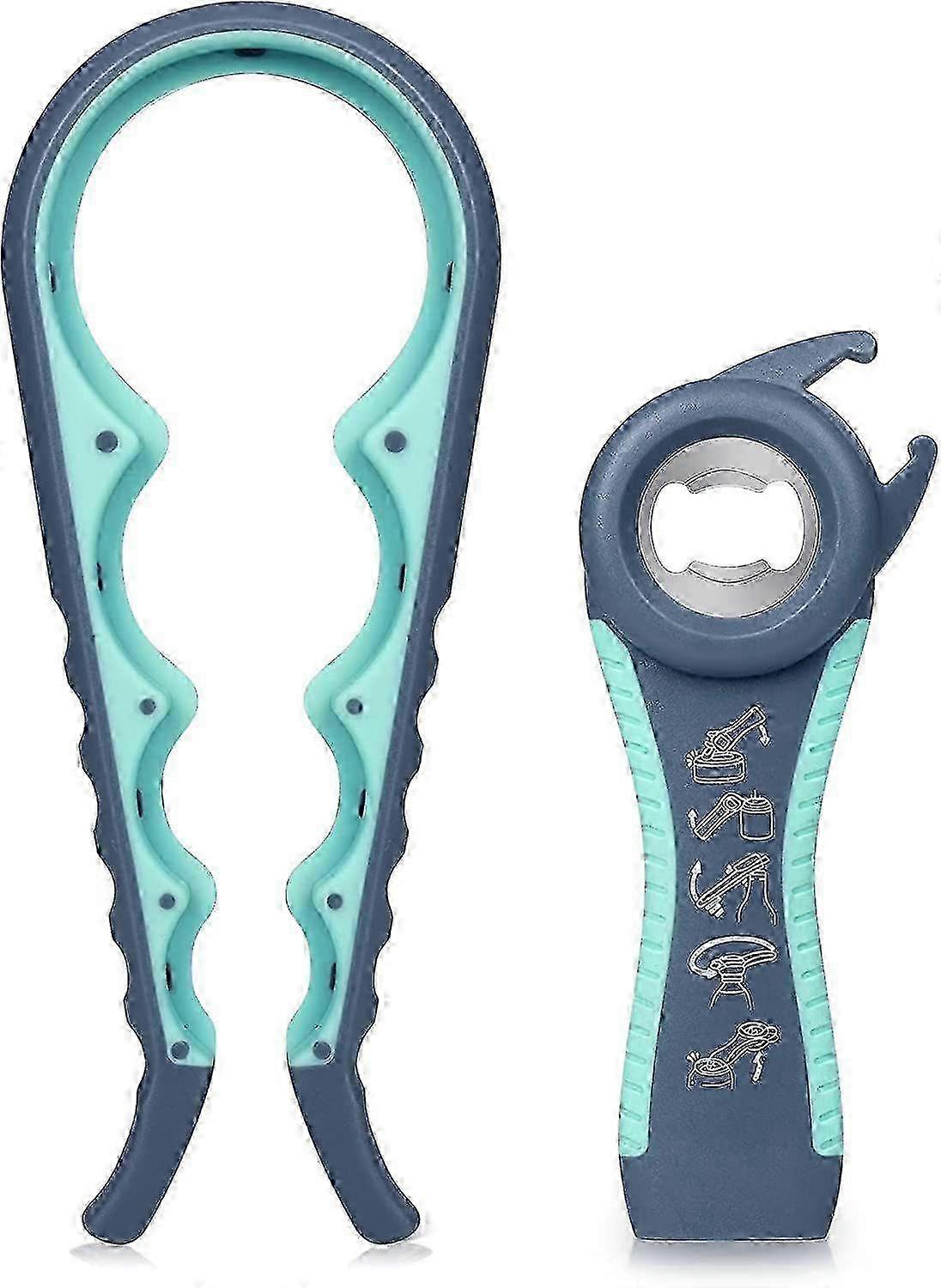 2025 Jar Opener Kit, 4 in 1 Jar Opener for Seniors with Arthritis, 5 in 1 Multi-Function Bottle Opener, Bottle Can Opener Set, Jar Opener for Weak Han