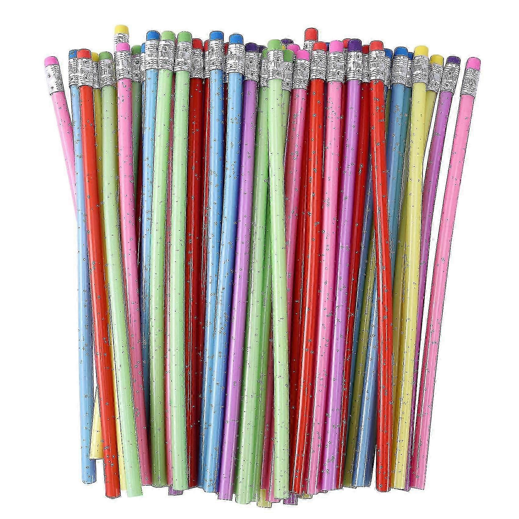 60 Peças Lápis Flexível Flexível Flexível Macio com Borracha, Colorido f74