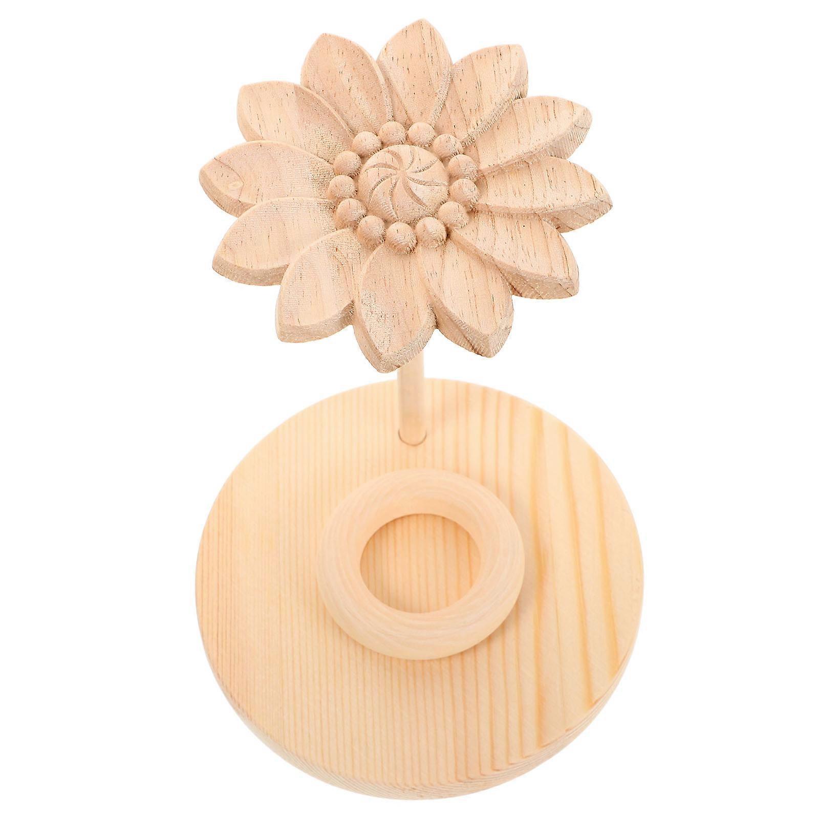 Lotus Shape Aromatherapy Diffuser Stand Wooden Storage For Adults Indoor Use Efficient Design 1Pack