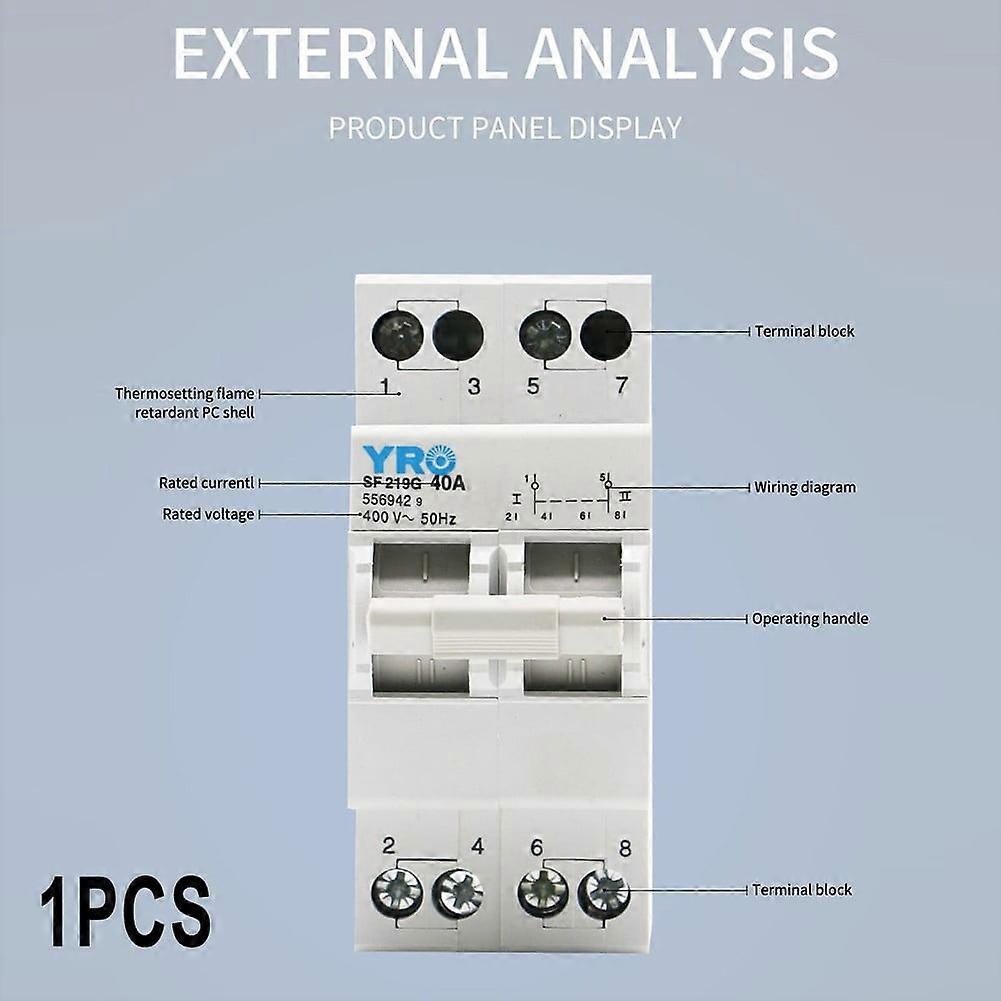 1Pcs 2P 40A/63A Mts Dual Power Manual Transfer Switch Interlock Circuit Breaker