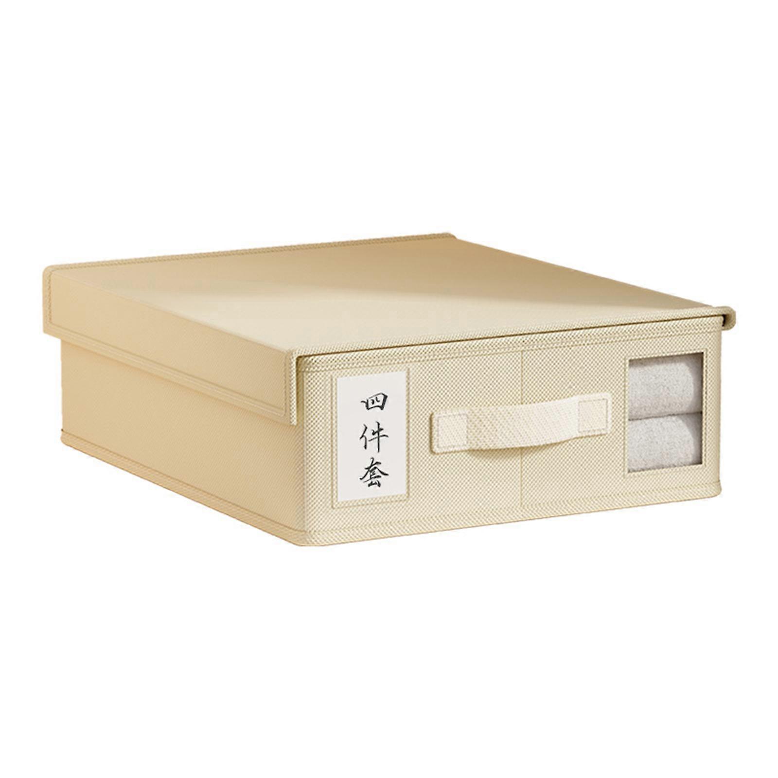 Multi Purpose Bedding Organiser Storage Box For Sheets Duvet Covers Pillowcases With Transparent Front Panel Multicolor