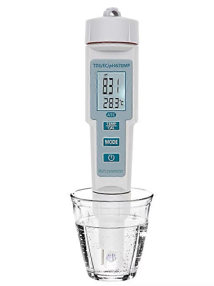 4 in 1 TDS EC Temp PH Meter Acidity Tester Pen Water Quality Tester Thermometer for Swimming Pool Hydroponic