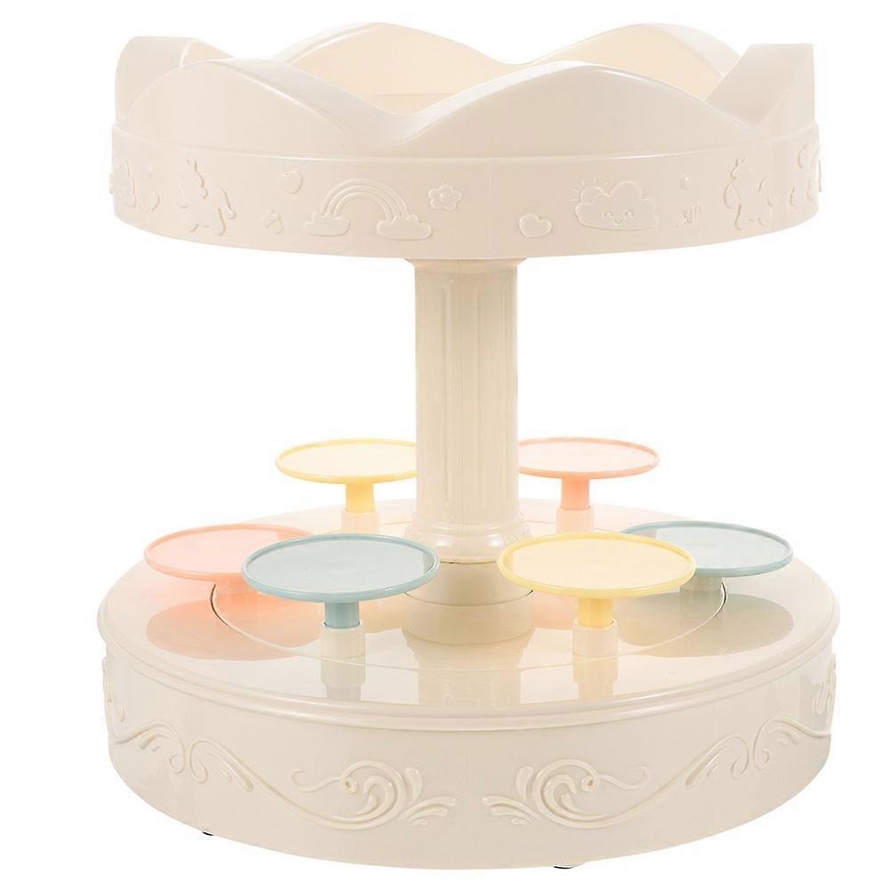 Automatic Rotating Display Holder for Home Beige 7 Inch Diameter