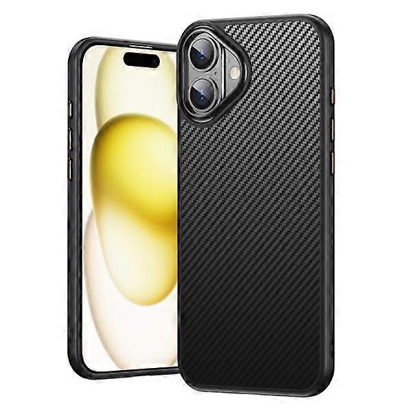 Compatible with iPhone 16 Case MagSafe Carbon Fiber Texture Black 75