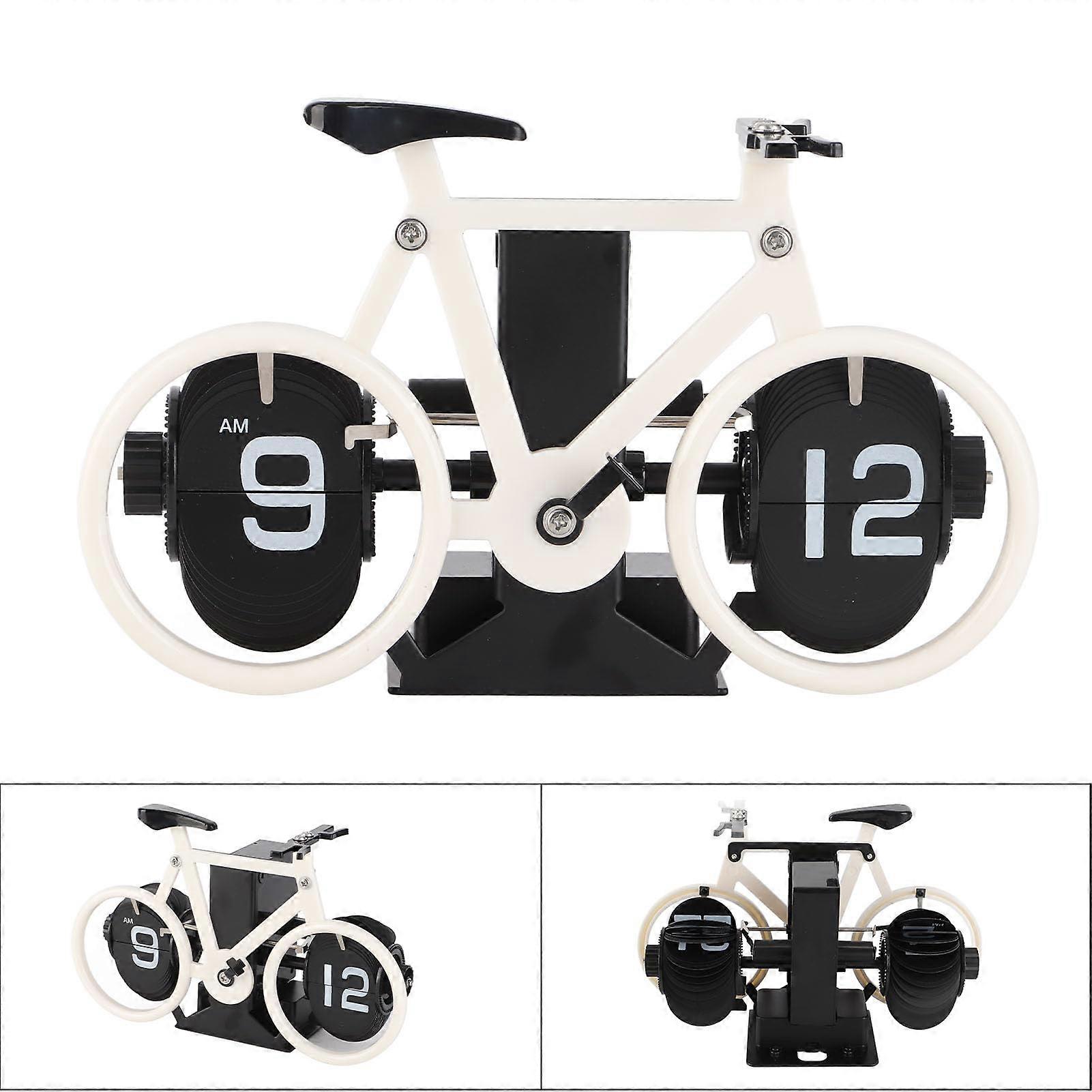 Retro Flip Clock with Automatic Flip Mechanism Battery Powered White for Home Office Décor