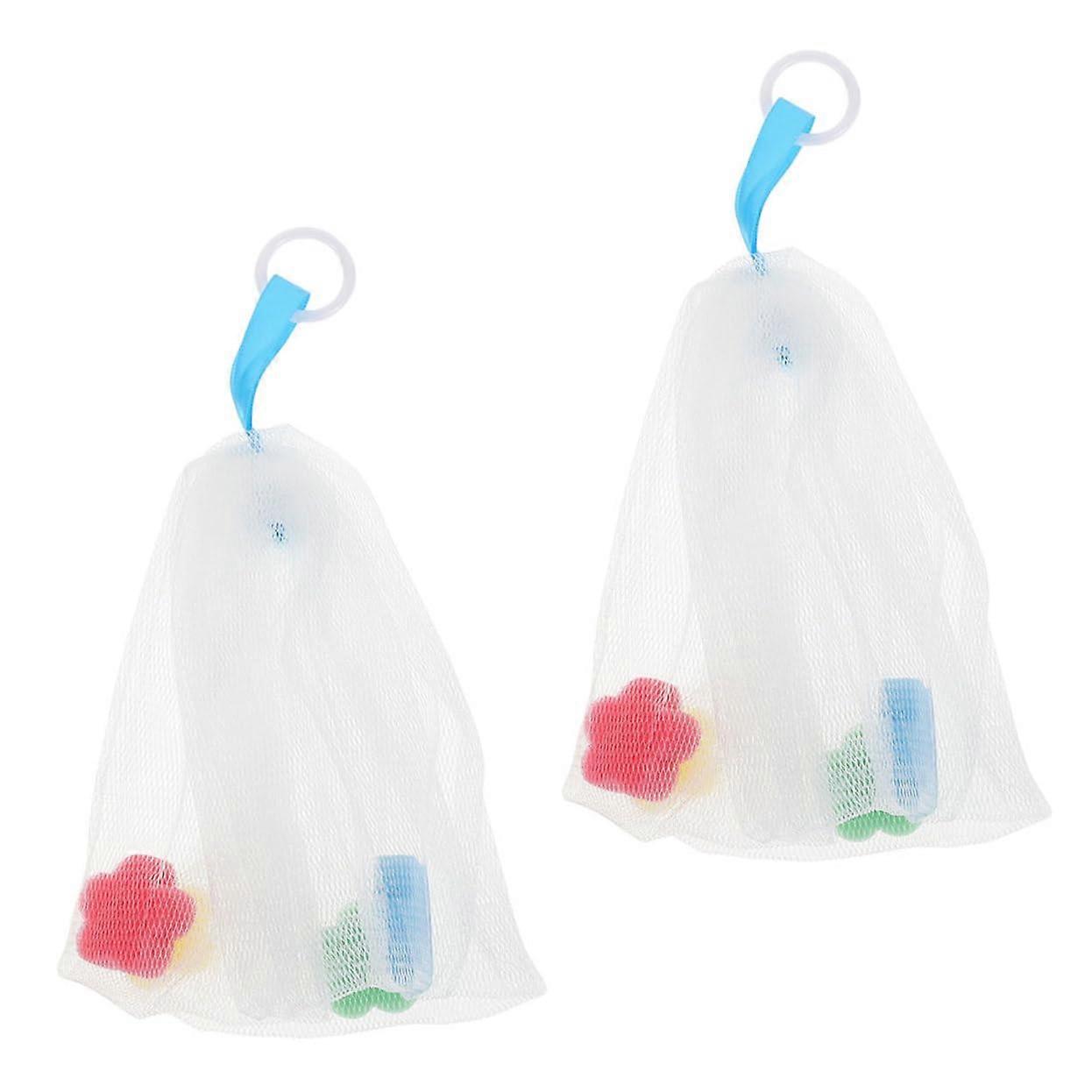 2Pcs Soap Foaming Net Mesh Soap Pouch for Quick Bubble Creation and Deep Facial Cleansing