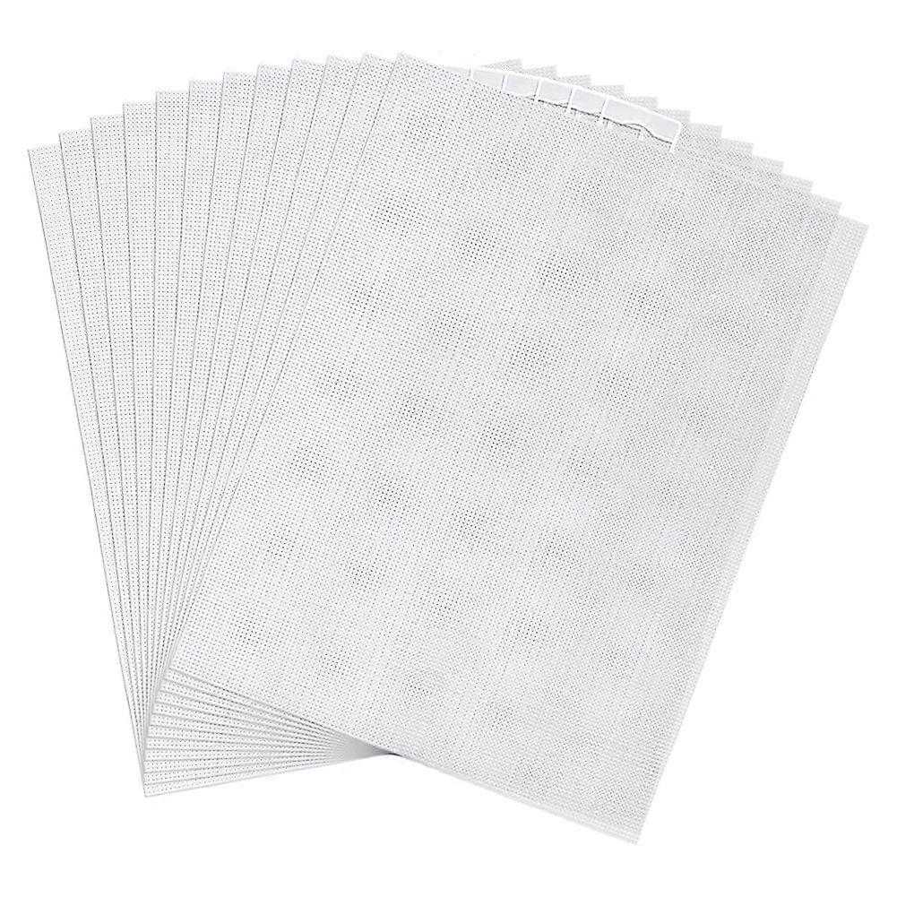 12Pcs 14 Count Plastic Mesh Canvas Sheets, 11x8.2 Inch White Needlepoint Craft Canvas Plastic Grid Sheet