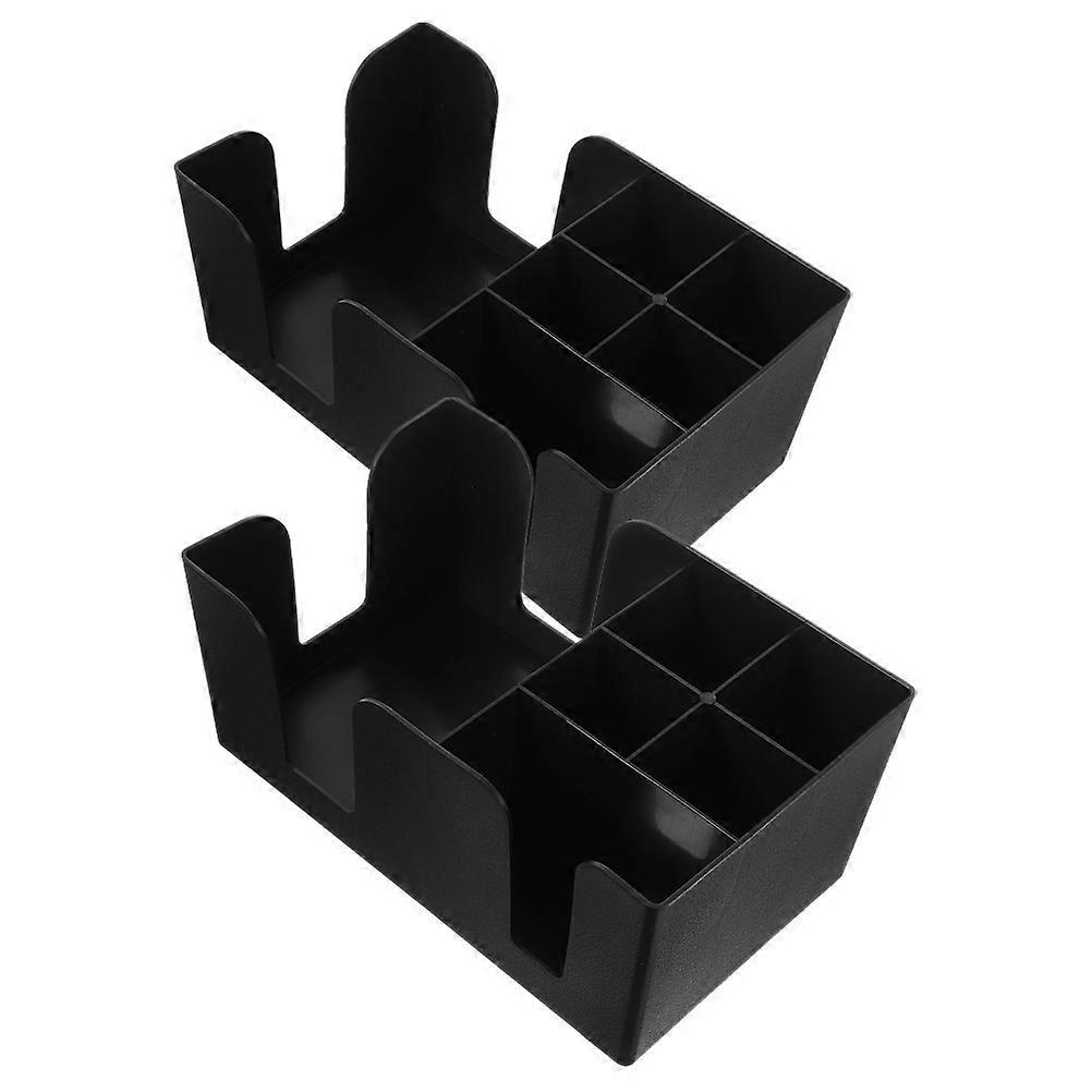 Tea Bag Storage Box for Bar Tea Bag Organizer 2Pcs Black Material