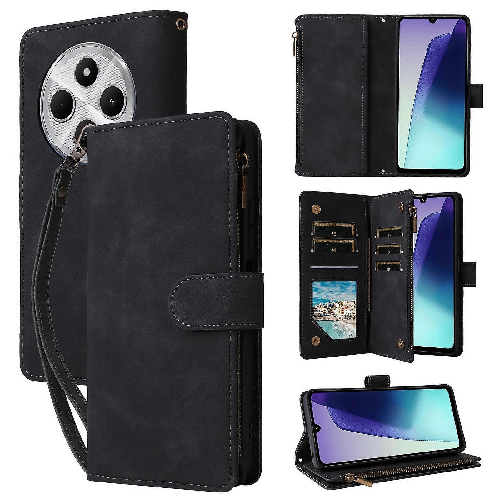Multifunctional Frosted Zipper Wallet Leather Phone Case