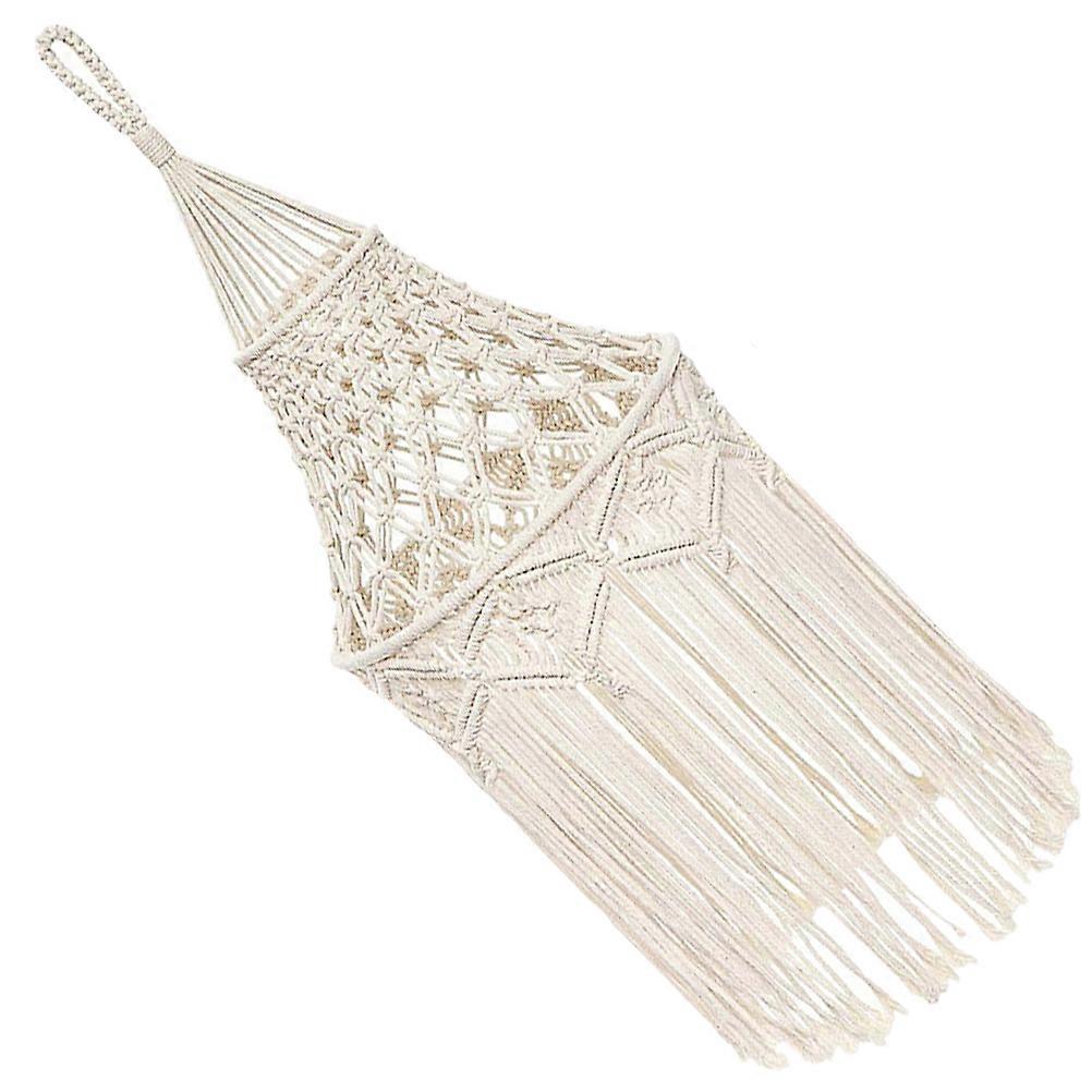Beige Macrame Lamp Shade 3Pcs for Ceiling Light Woven Tassel Accent