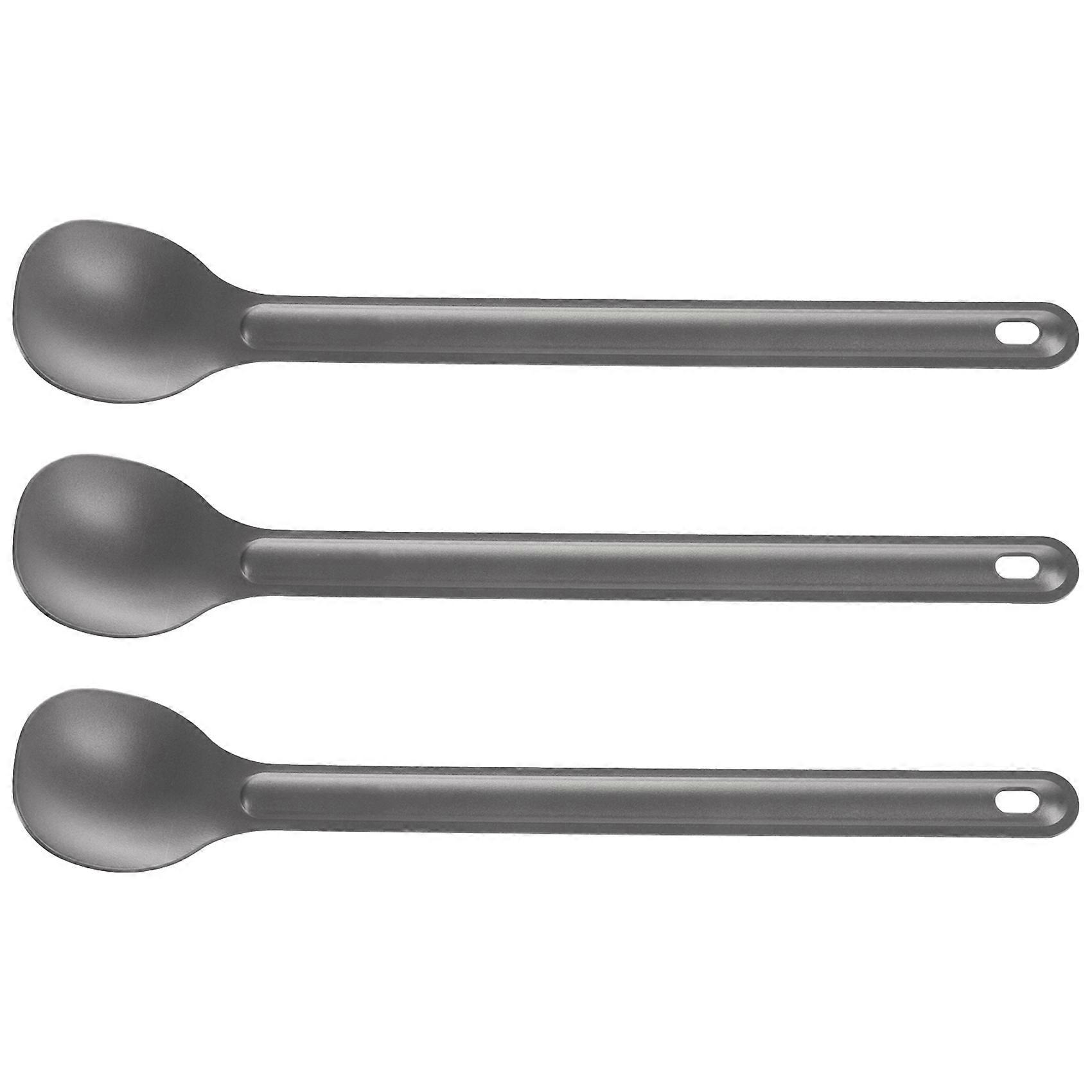 3Pcs Titanium Spoon 21.5Cm X 3.9Cm Camping Spoon Outdoor Tableware Long-Handled Titanium Spoon