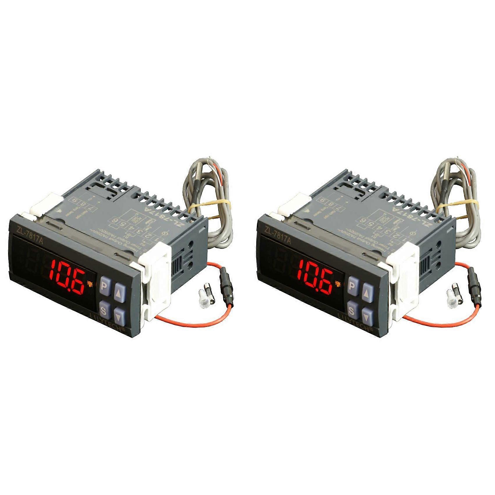 2X LILYTECH ZL-7817A PID Temperature Controller Thermostat with Integrated SSR 100-240Vac Power Supply