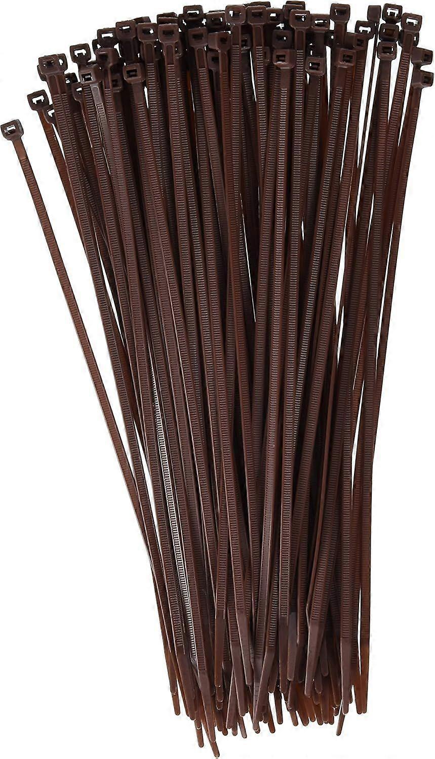 11-in, 100-Pack, 75-lb, Dark Brown, Standard Nylon Cable Tie Brown