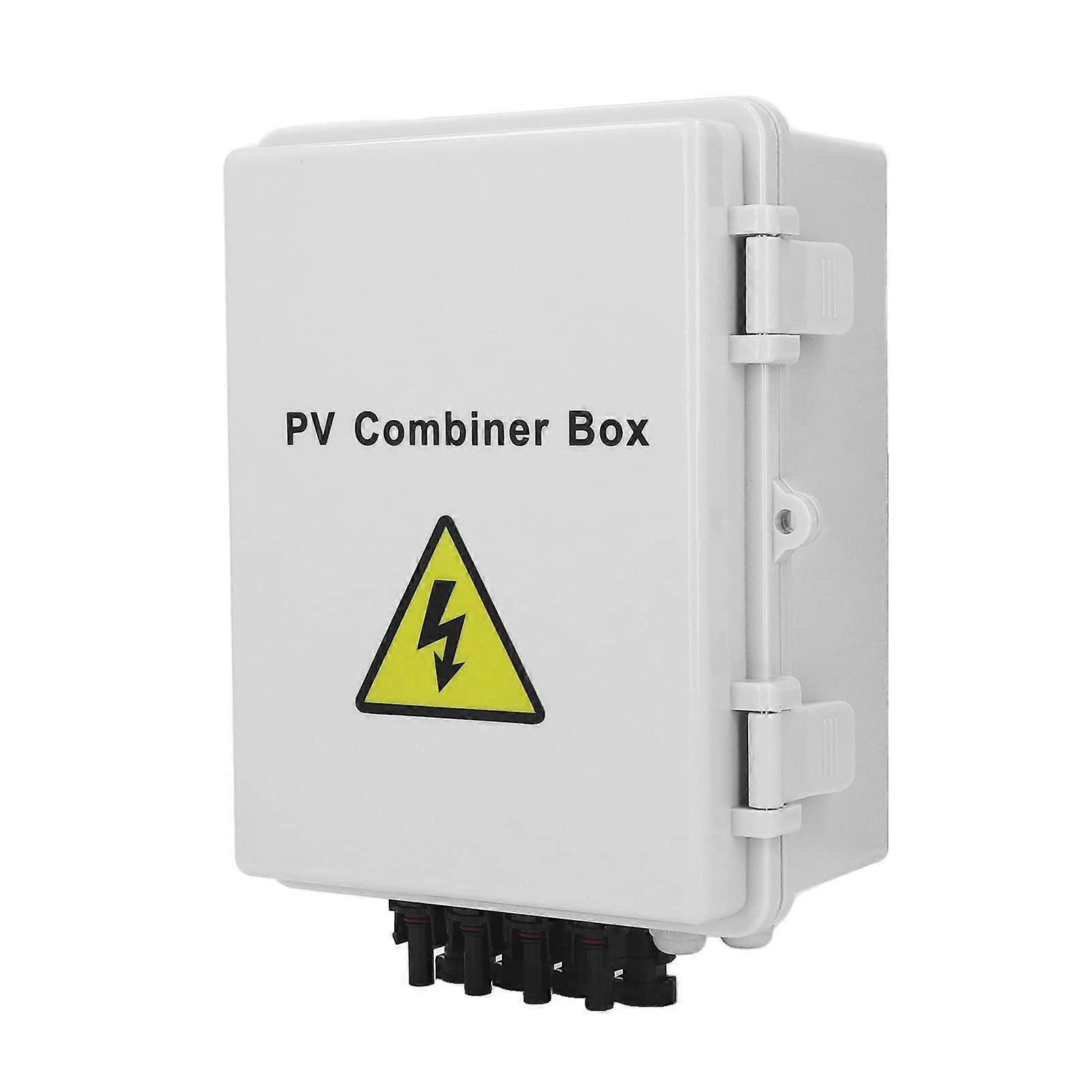 Solar Combiner Box 4 String with 63A Breaker, IP65 Weatherproof PV Combiner for RV Home OffGrid
