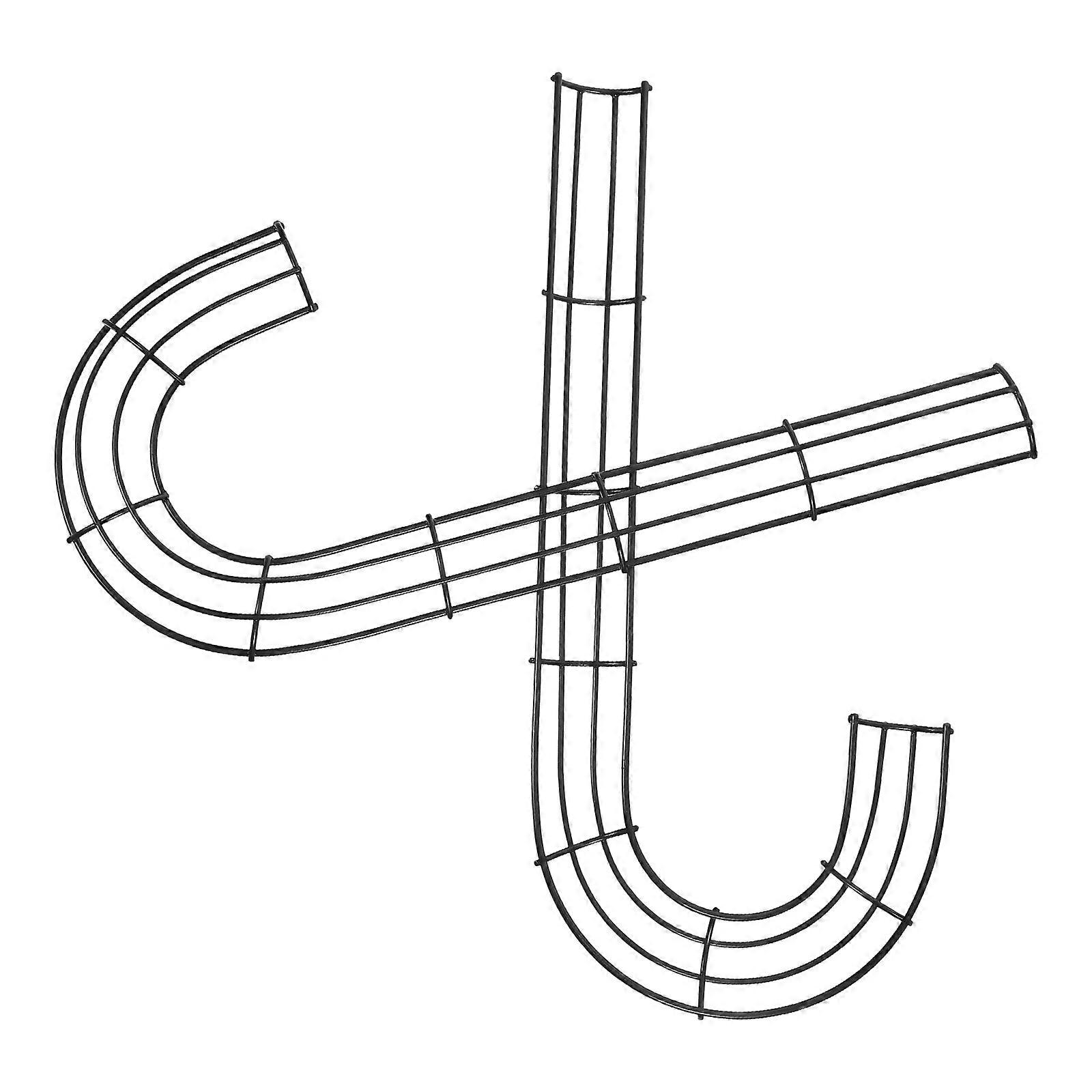 Candy Cane Wreath Form Iron Frame for Floral Crafts 2Pcs Set