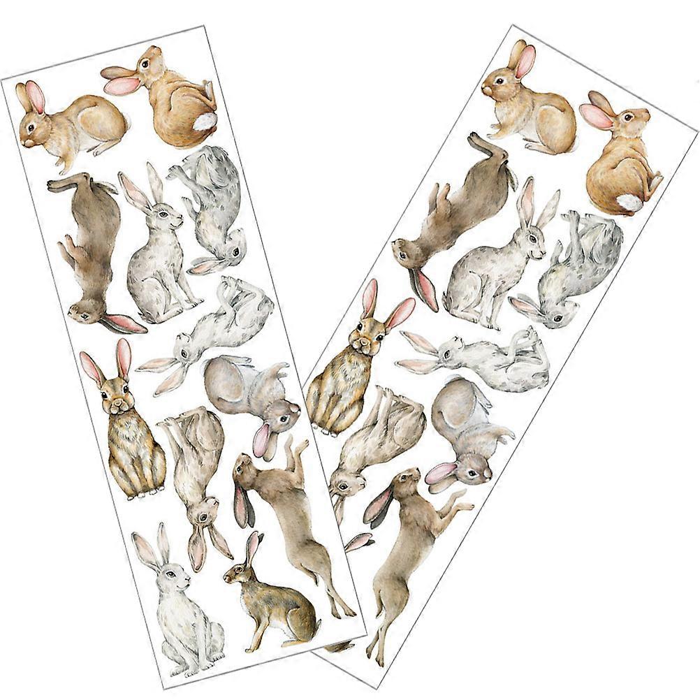 Decorative Easter Wall Sticker with Rabbit Pattern 6 Sheets Set