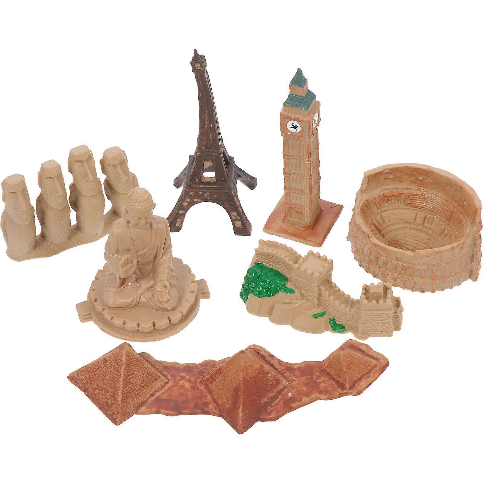 World Architecture Model Decor 7Pcs Home Simulated Models for Decor