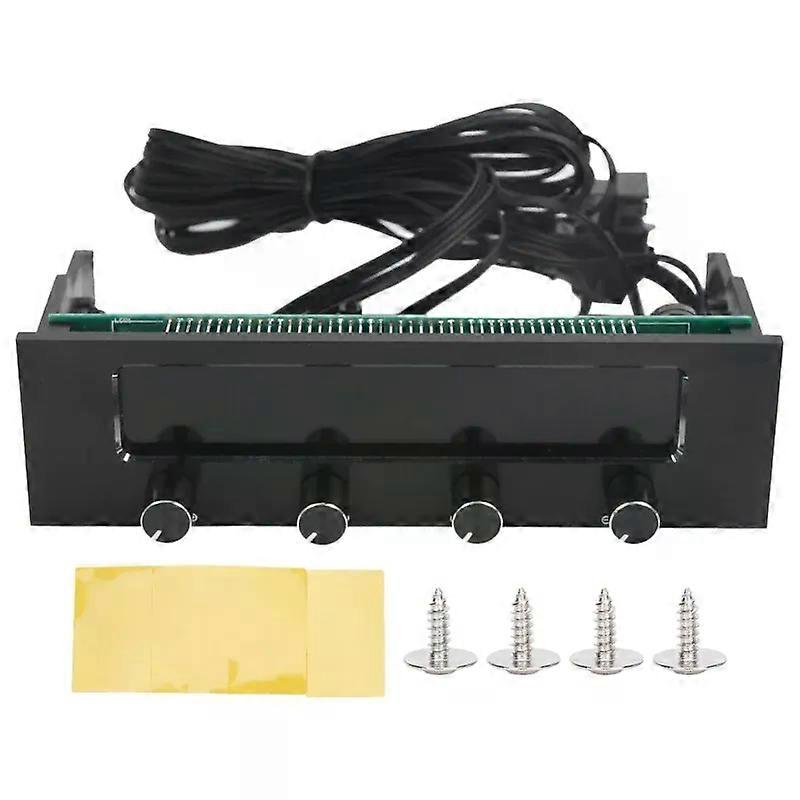 STW-6041 Fan Controller For Computer CPU Multifunctional 4-Channel Front Panel LCD Display