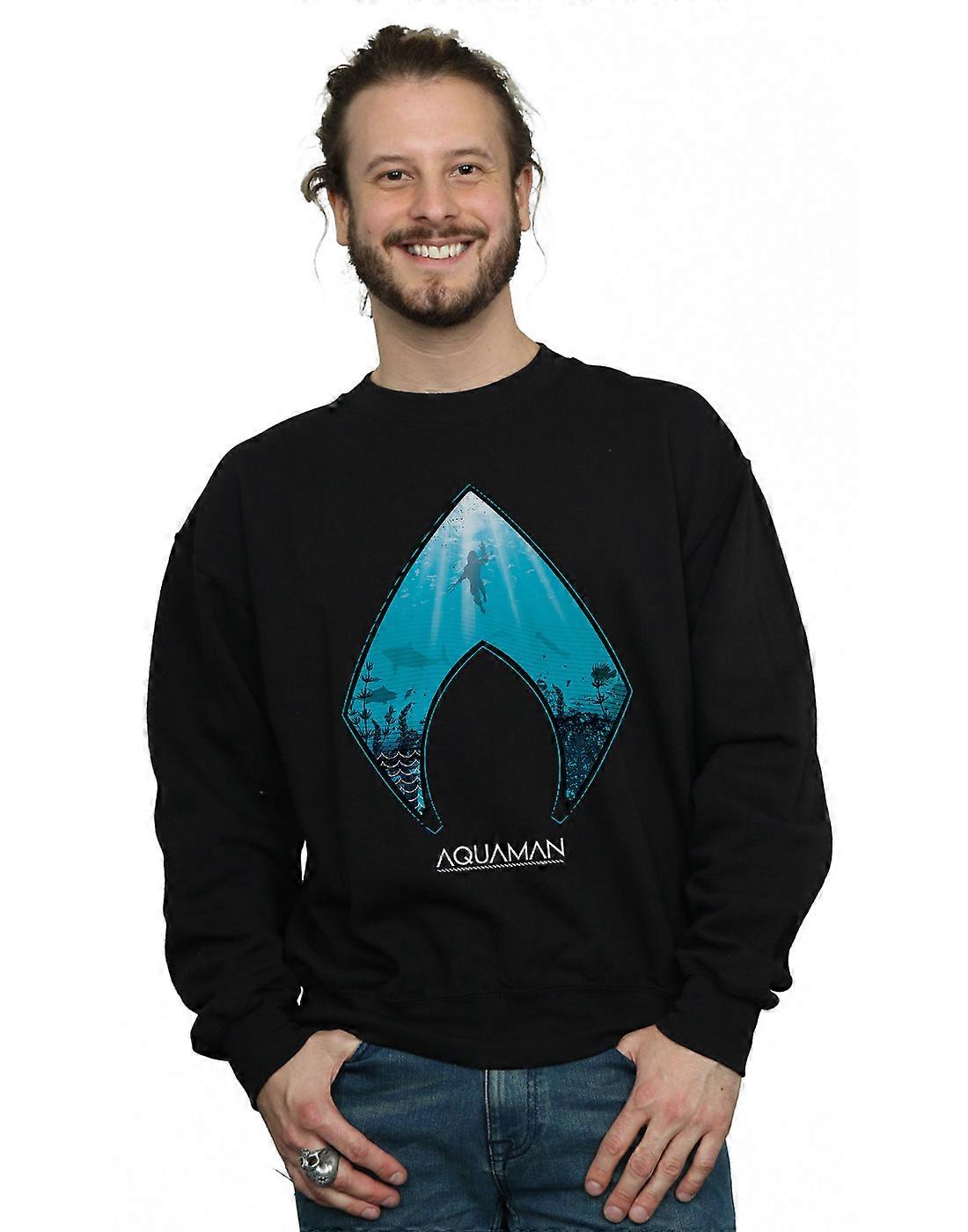 DC Comics męskie Aquaman Ocean Logo Bluza