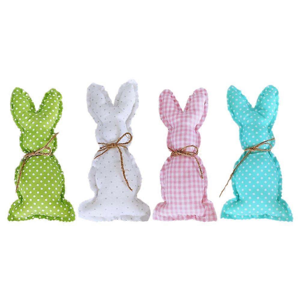 4PCS Easter Cloth Art Rabbit Adornment Easter Party Layout Supplies(Mixed Color)