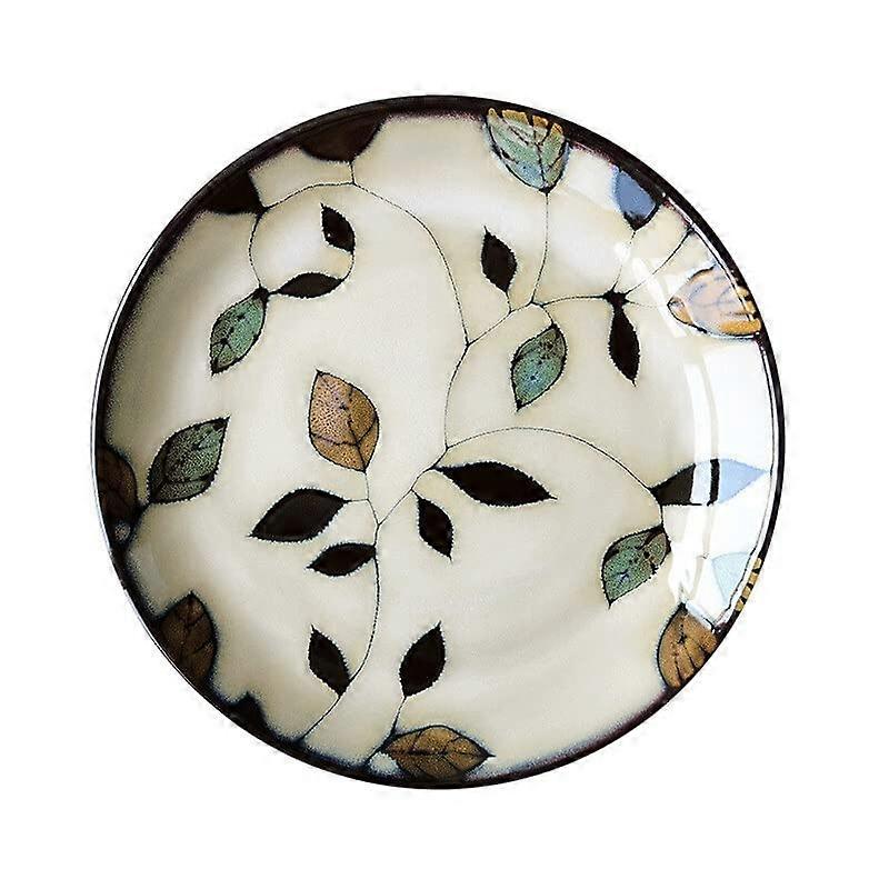 Ceramic Dinner Plate Hand Painted Flower Square 21.5CM Glazed Tableware for Salad Sushi Cake