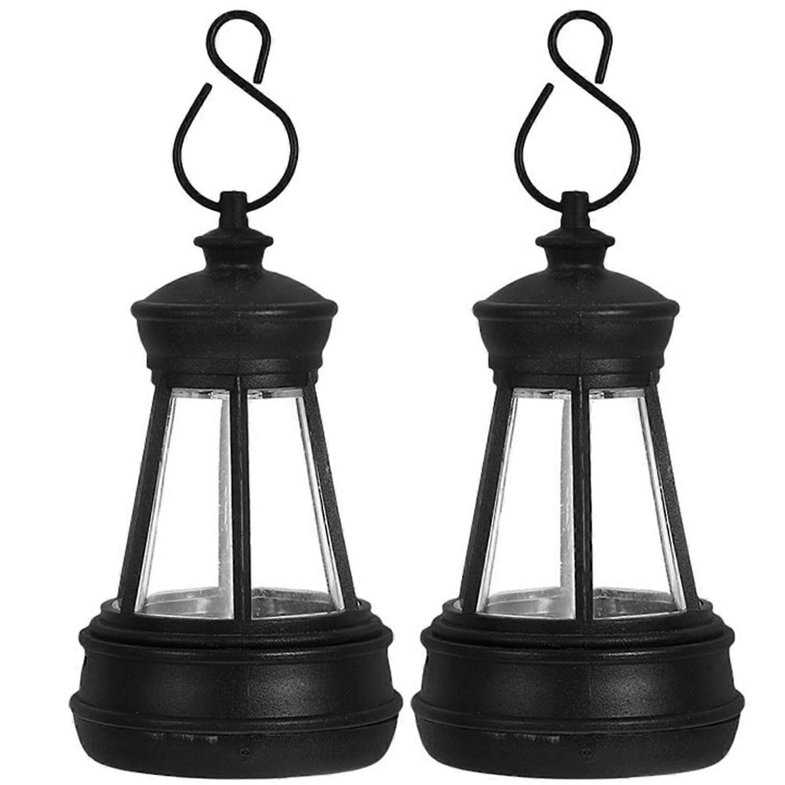 2PCS Mini Solar Lantern Lights Replacement for Outdoor Statue - Small Hanging Lantern Replacement - Solar Lights Decor