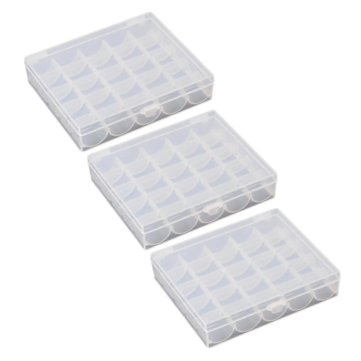 Sewing Machine Bobbin Case with Clear Lid and Snaplock, 25Compartment Storage Organizer