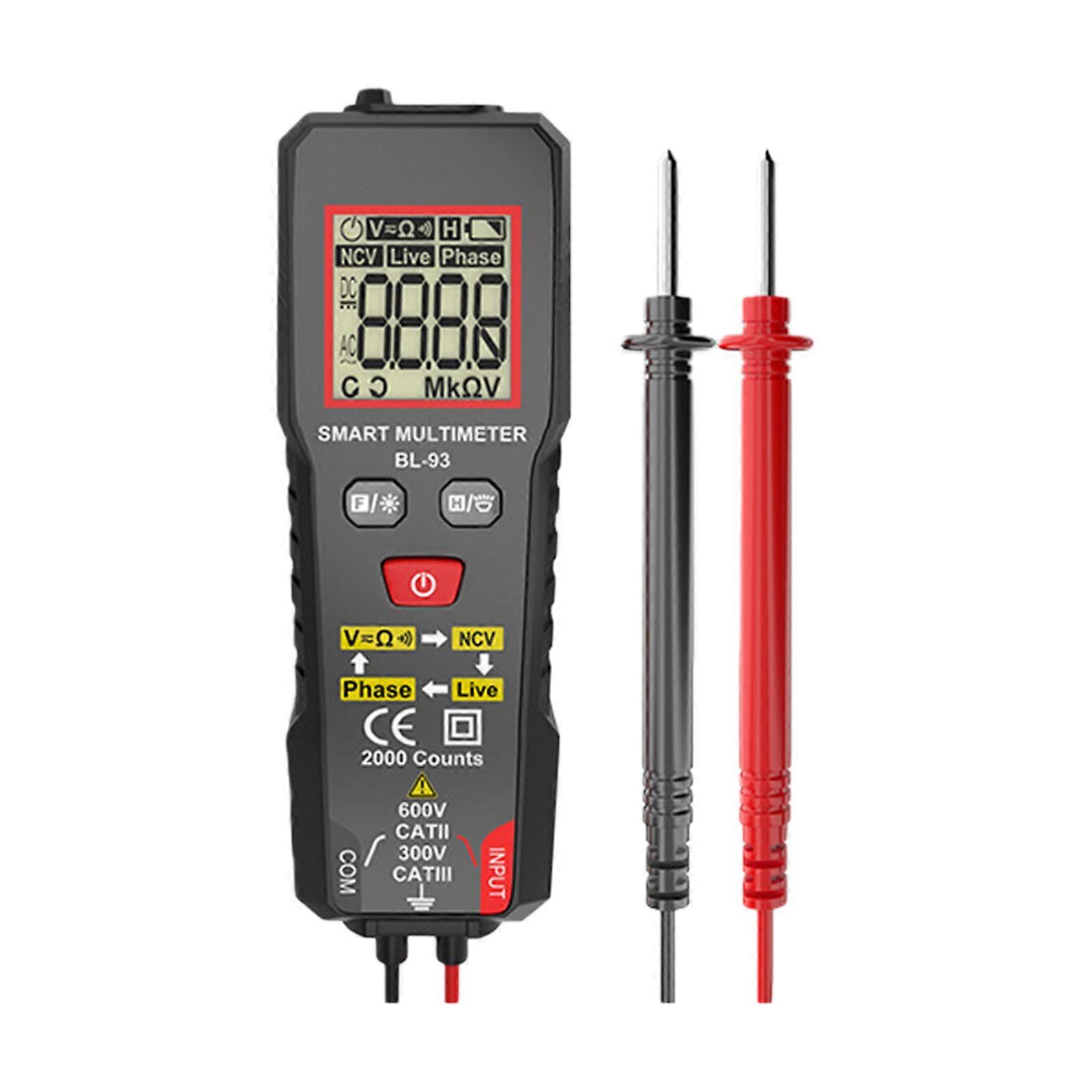 Digital Multimeter Featuring NCV Detection Phase Sequences Auto Ranging And Low Battery Indicator For Professional Use Multicolor