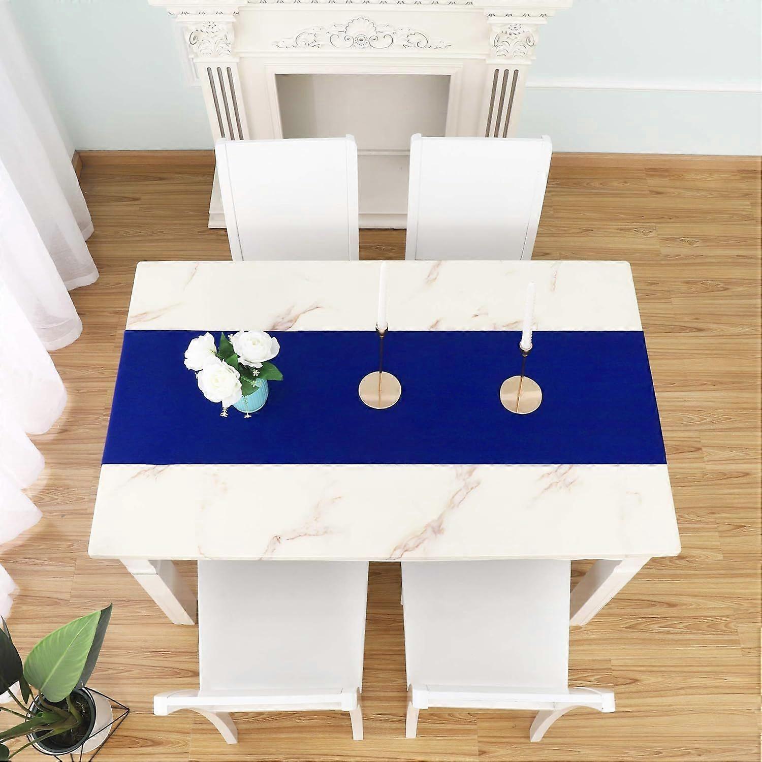 Royal Blue Table Runner 14x108 Inch Long Solid Thick Polyester Decoration Fabric