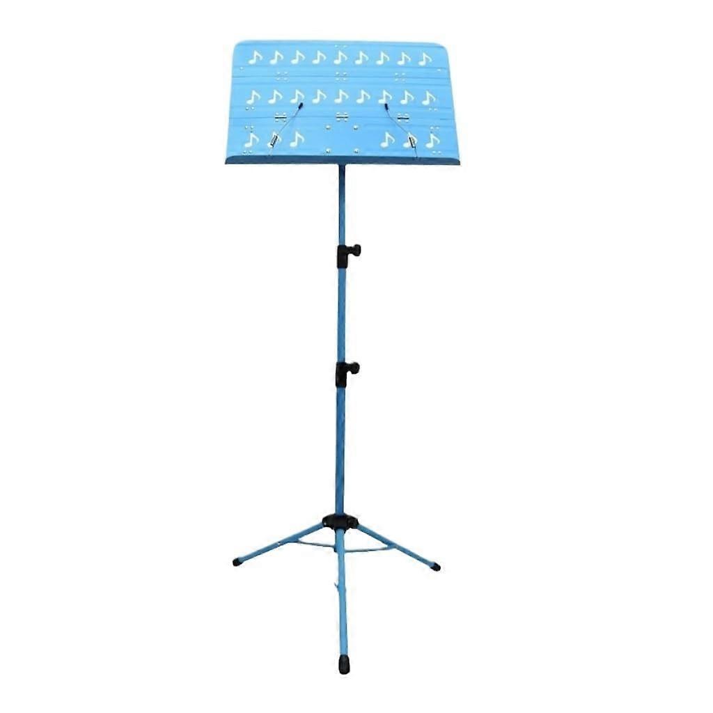 Blue Portable Music Stand with Automatic Assembly, Foldable Design and Outdoor Stable Support