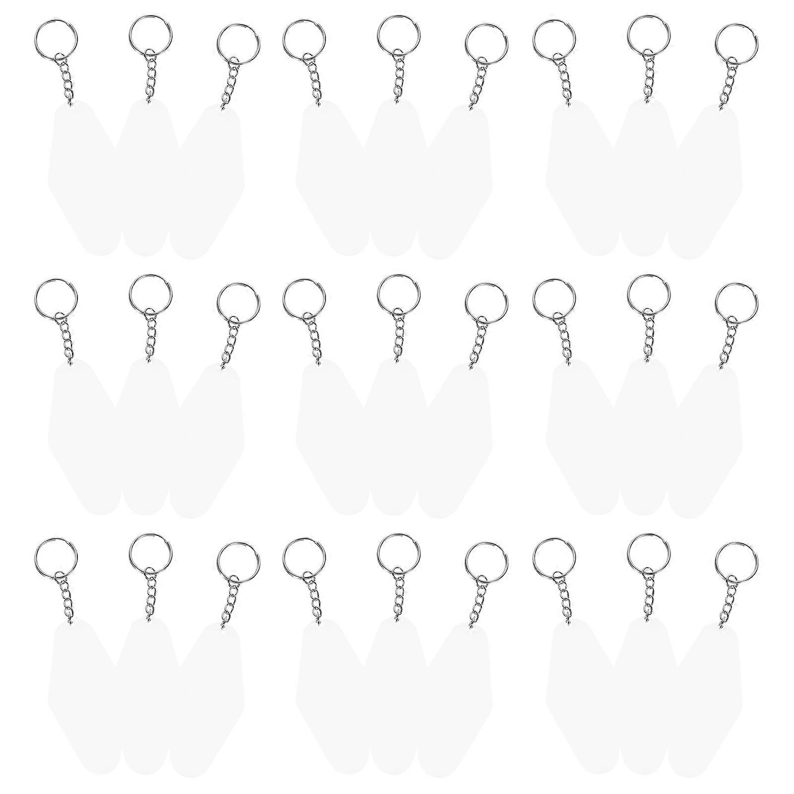 Key Id Label Acrylic for Easy Key Identification 30Sets with Rings