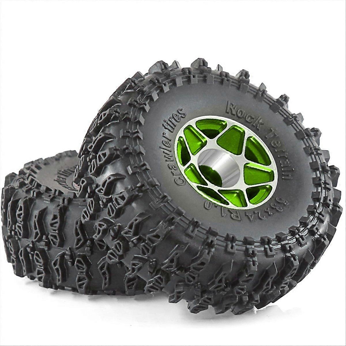Conjunto de Pneus de Roda Beadlock de 43mm 63mm 1.0 polegadas para 1/18 1/24 RC Vermelho