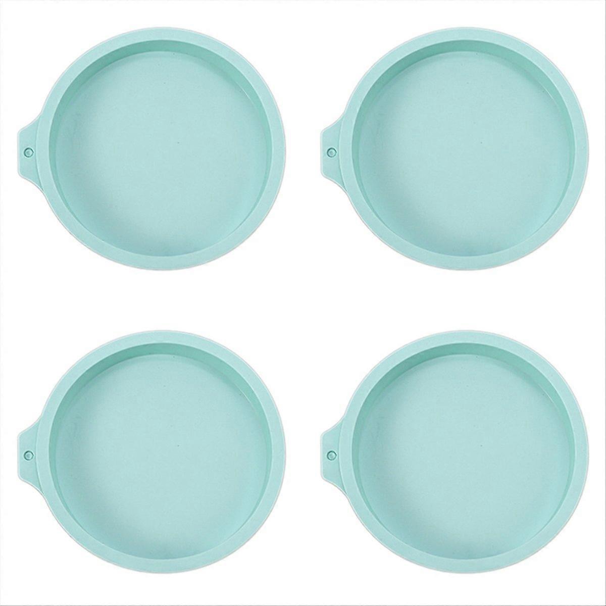 4Pcs Silicone Cake Pan Round Cake Layer Set Silicone Bakeware Mold for Baking Tool Rainbow Cake and 