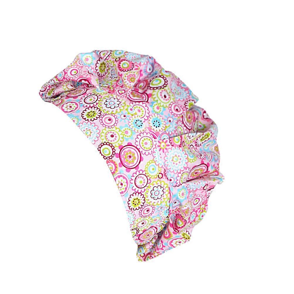 Operating Room Hat Printed for Work with Adjustable Cotton Nurse Cap Pink