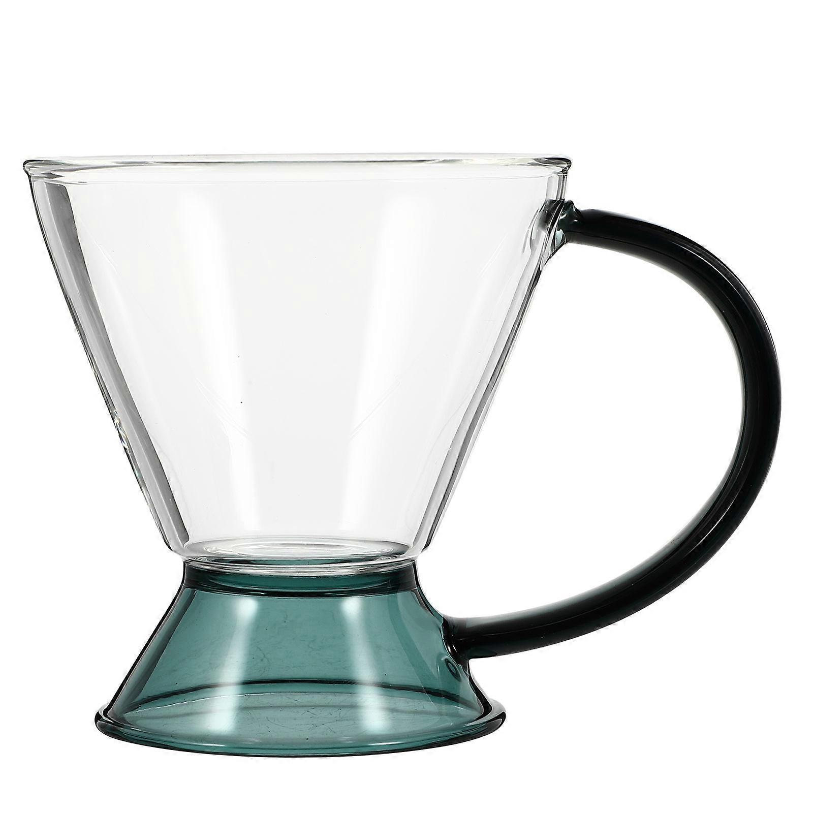 Green Glass Coffee Cup for Practical Use 1Pcs