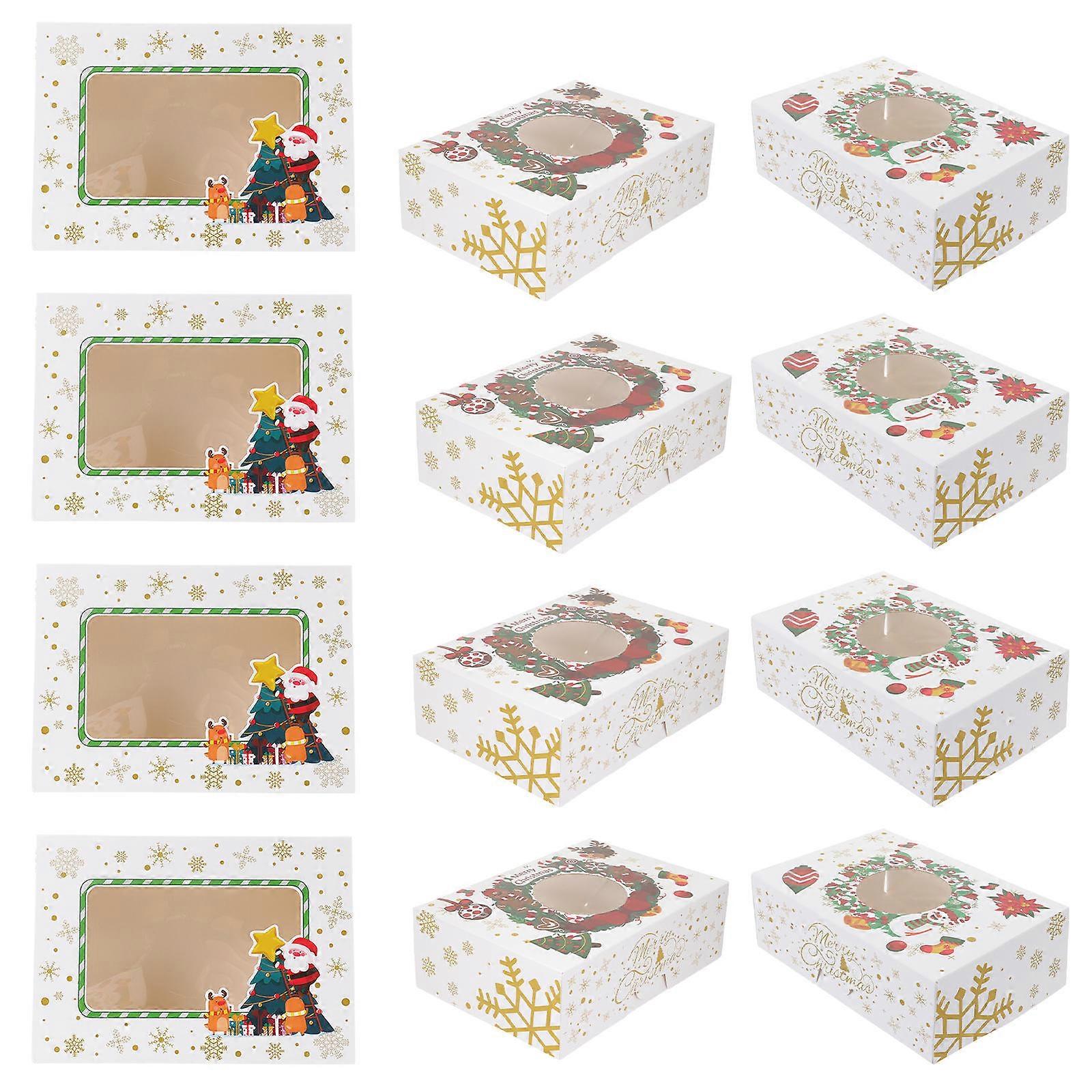 Christmas Cake Box for Storage Use 12Pcs Assorted Color Bakery Boxes with Window