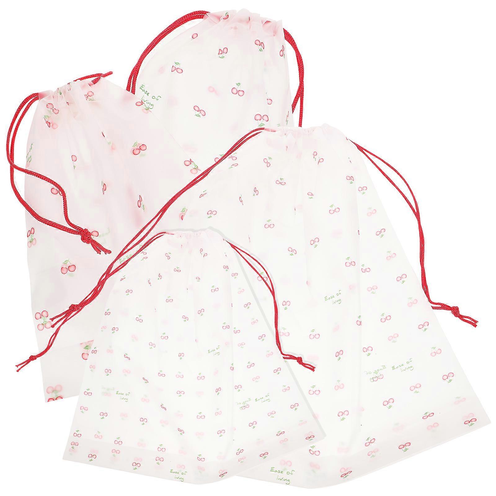 Laundry Bag Large Drawstring for Storage 20Pcs Red Foldable Travel Organizer