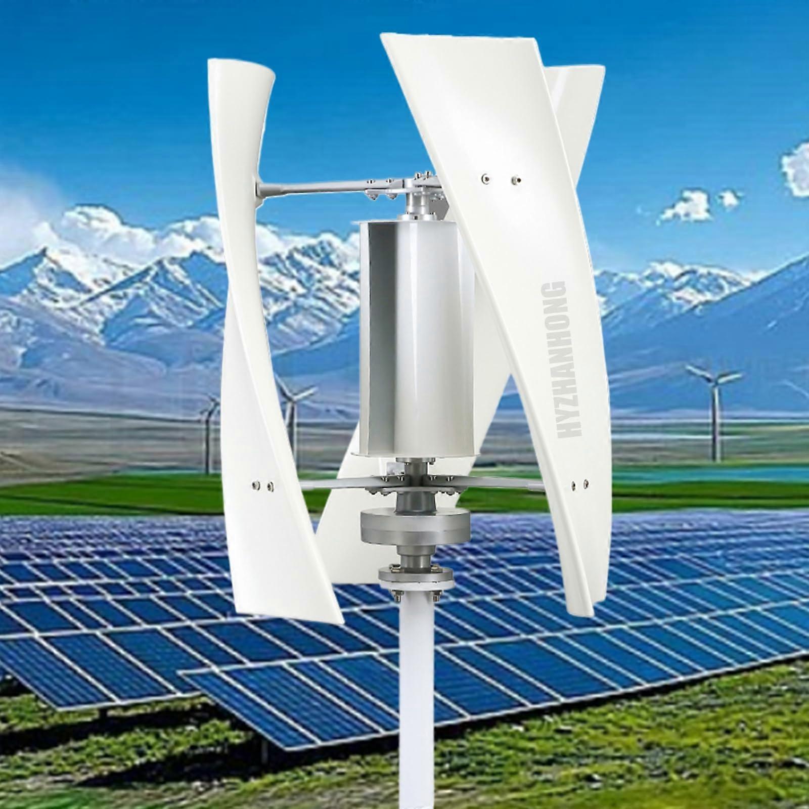6000W Vertical Axis Wind Turbine Generator 220V Low Wind Startup Off Grid Power with Controller