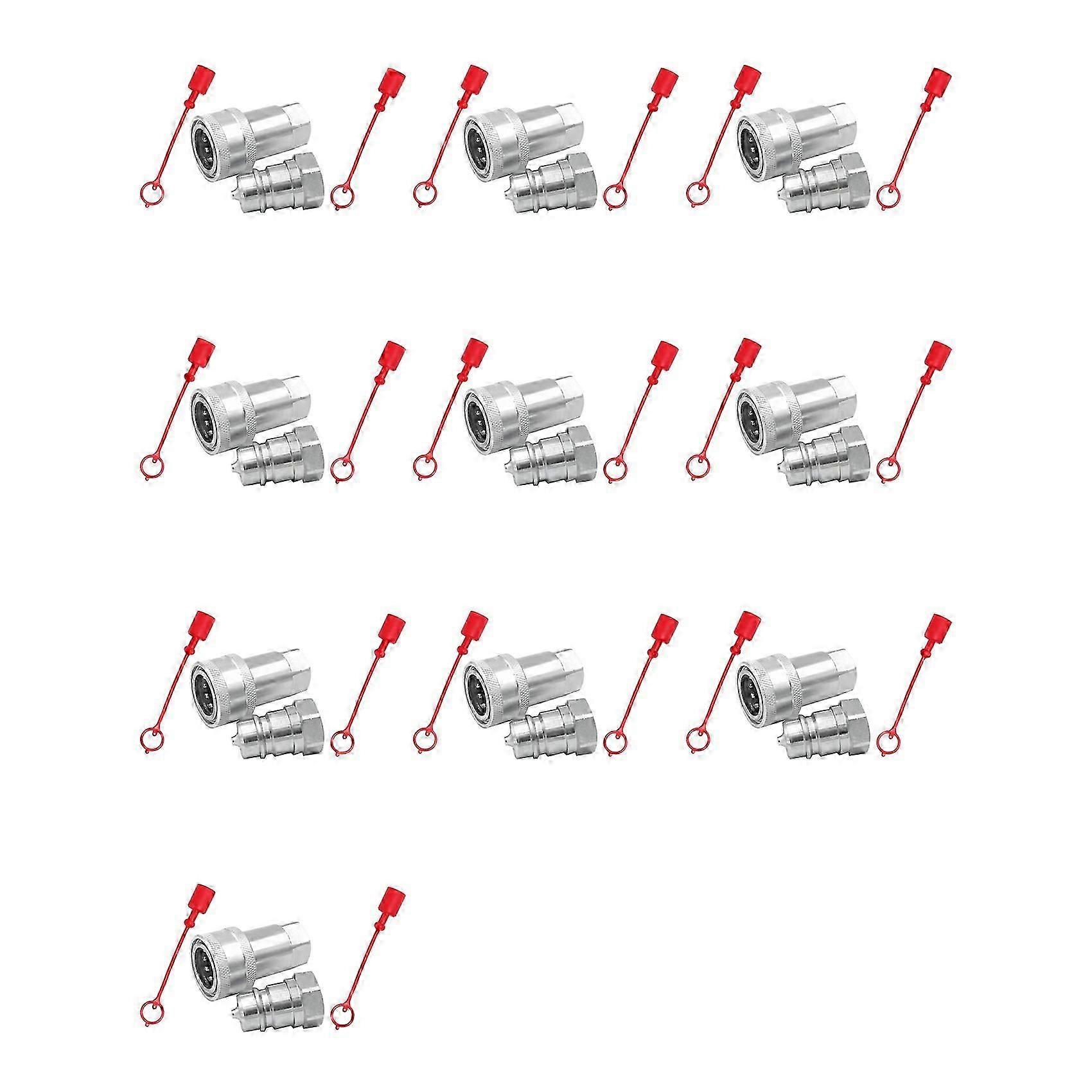 10X Quick Release Fitting ISO7241-A NPT Hydraulic Coupling Connector 1/2Inch Quick Change Interface