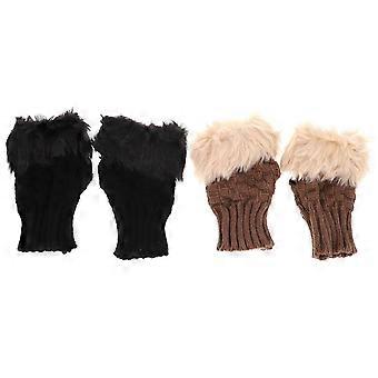 Halbfingerhandschuhe, Winterhandschuhe für kaltes Wetter, 2 Paar