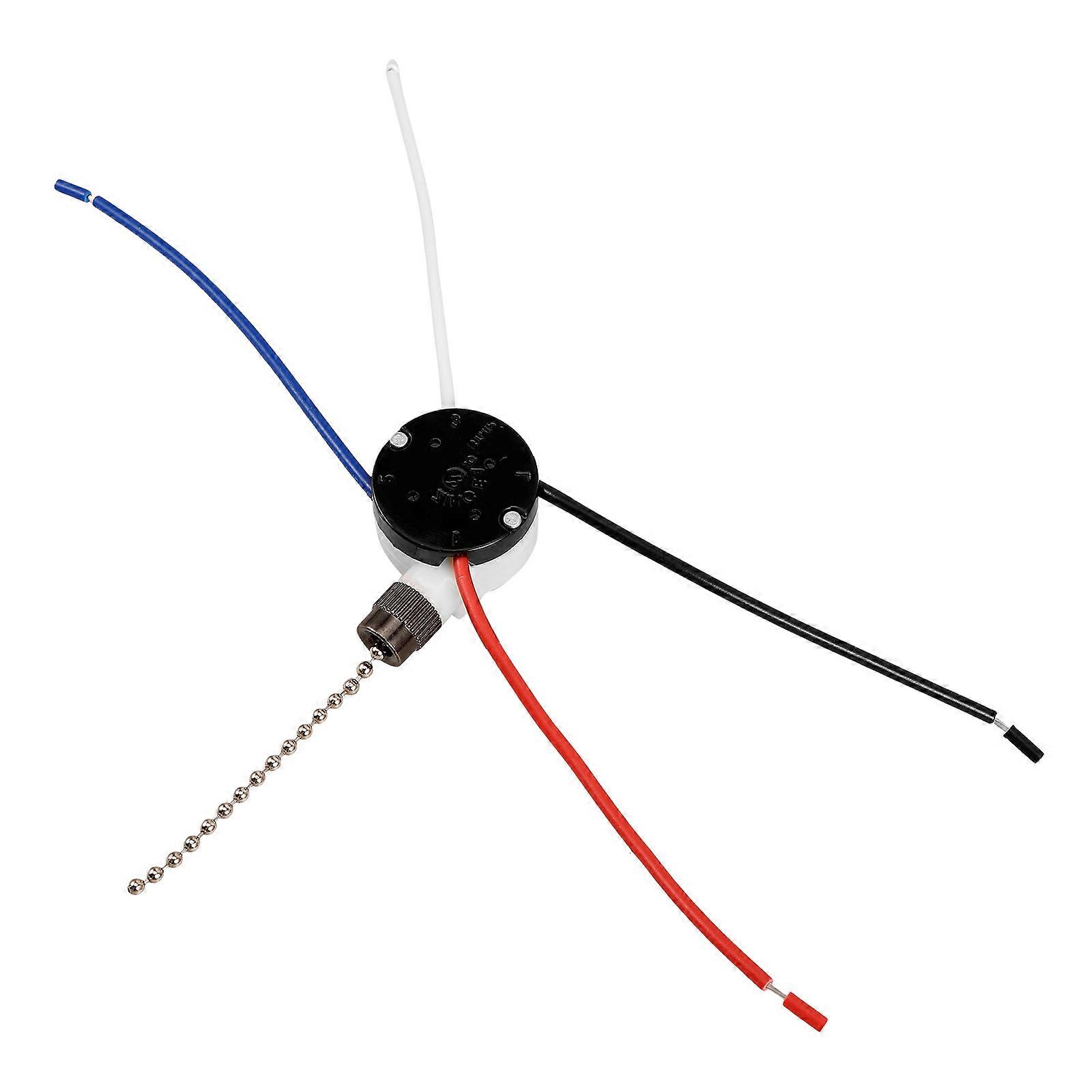 Ceiling Fan Pull Chain Switch with 3 Speed Control and 4 Wire Setup
