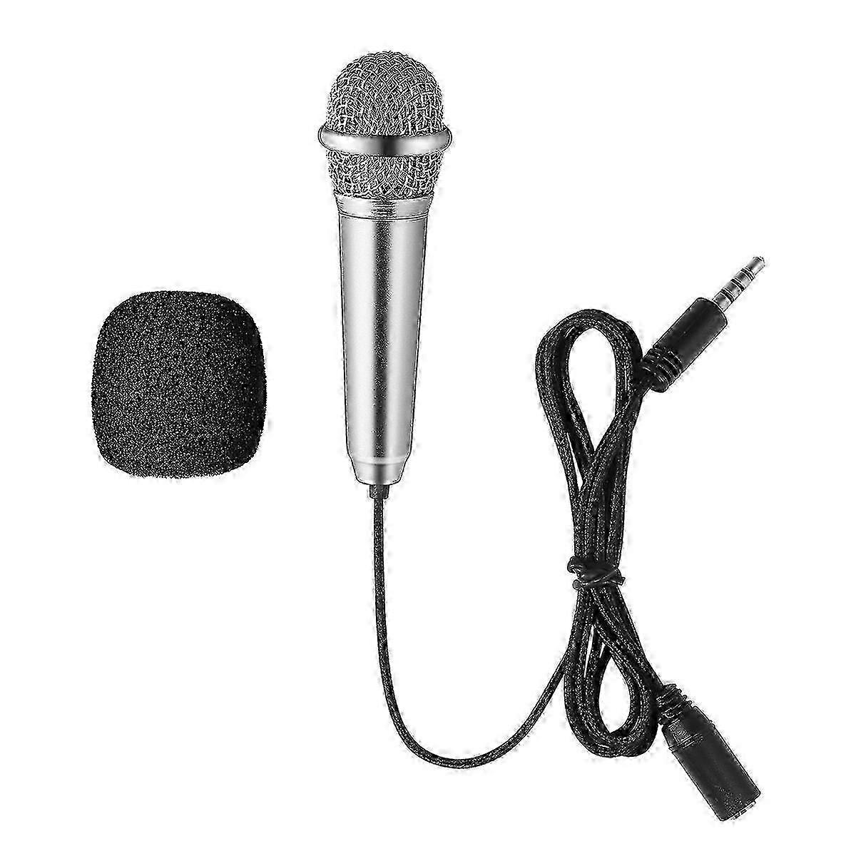 Mini Microphone compatible with Phone, Tiny PC Mic Small Singing Microphone