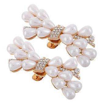 2pcs lässige High Heels mit abnehmbaren Schuhschnallen Elegante Schuhblumenclips Bequemer Schuhschmuck aus Zinklegierung für Hochzeiten und Partys