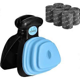 Dog Pooper Scooper. Portable Sanitary Dog Waste Pick Up. Heavy Duty Dog Waste Cleaner with Bag Dispenser. Dog Leash Clip and 90PCS Waste Bags Included
