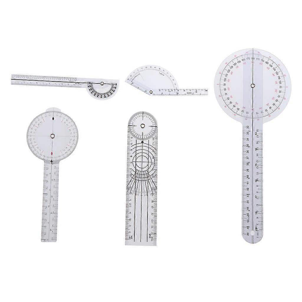 Spinal Finger Goniometer Protractor Multi-Ruler Angle Ruler Measuring Tool 5pcs