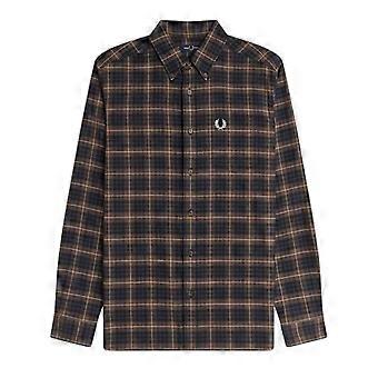Camicia da uomo Fred Perry con bottoni e motivo scozzese.