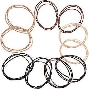 10 st. högelastiska pärlhårsband med trippelskiktsdesign för kvinnor. Skadfria, elastiska hårband. Snygga accessoarer i bohemisk stil i olika färger.